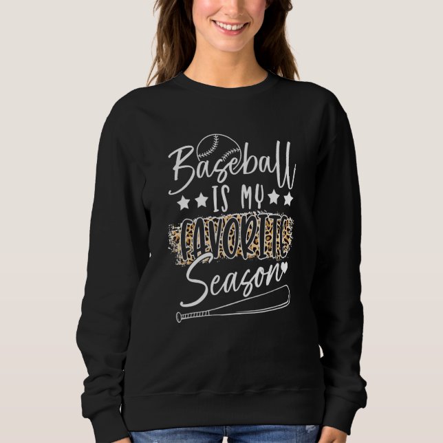 Baseball Womens Leopard Pattern Baseball Girl 6 Sweatshirt (Vorderseite)
