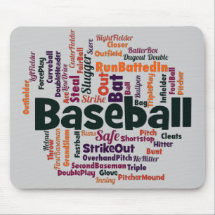 Baseball-Word-Wolke Mousepad