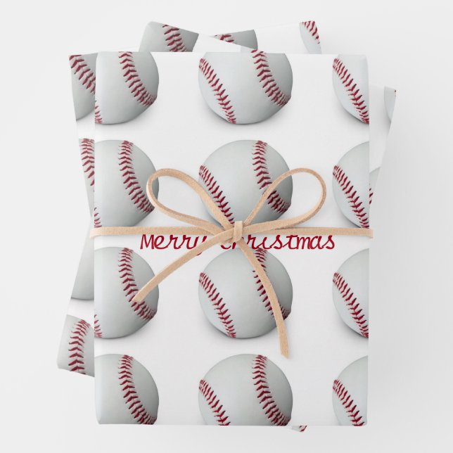 Baseball Wrapping Paper Flat Sheet Set 3 Geschenkpapier Set (Beispiel)