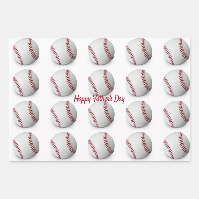 Baseball Wrapping Paper Flat Sheet Set 3 Geschenkpapier Set (Vorderseite)