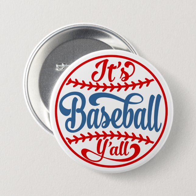 Baseball Y'all  Knopf Button (Vorne & Hinten)