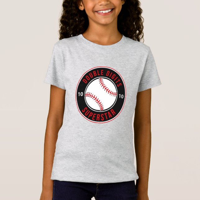 Baseball-Zahl-Superstar 10. GEBURTSTAG T-Shirt (Vorderseite)