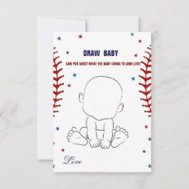 Baseball Zeichnete Baby-Dusche-Spielkarte Einladung