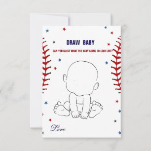 Baseball Zeichnete Baby-Dusche-Spielkarte Einladung