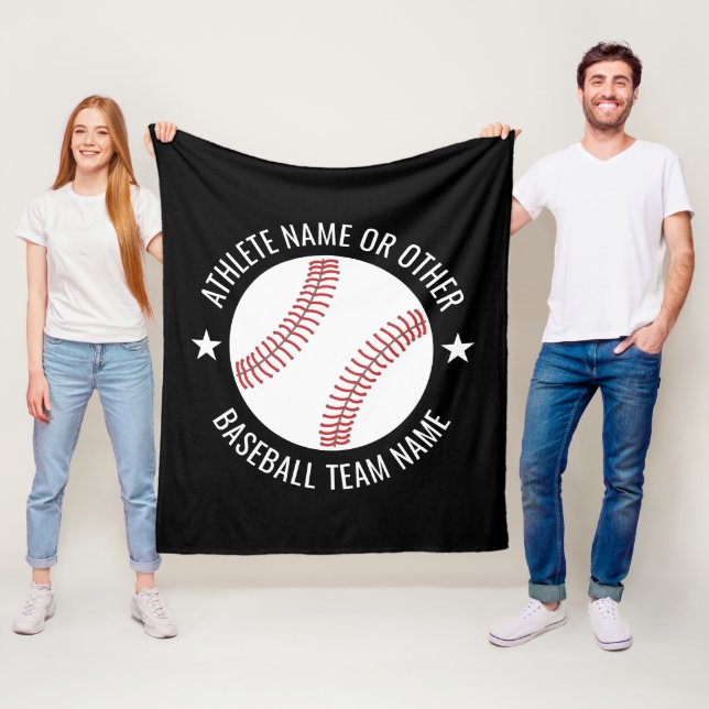 Baseball Zeichnete mit Team und Athletin Name mode Fleecedecke (Beispiel)