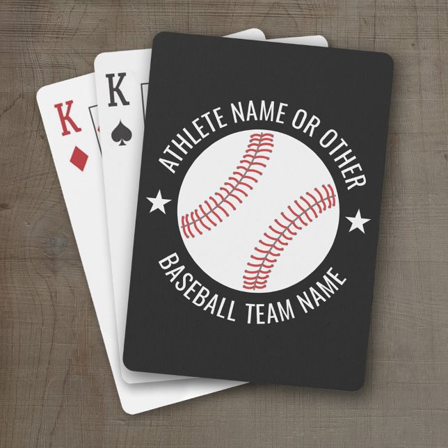 Baseball Zeichnete mit Team und Athletin Name mode Spielkarten (Personalized Playing Cards - Sporty Design)