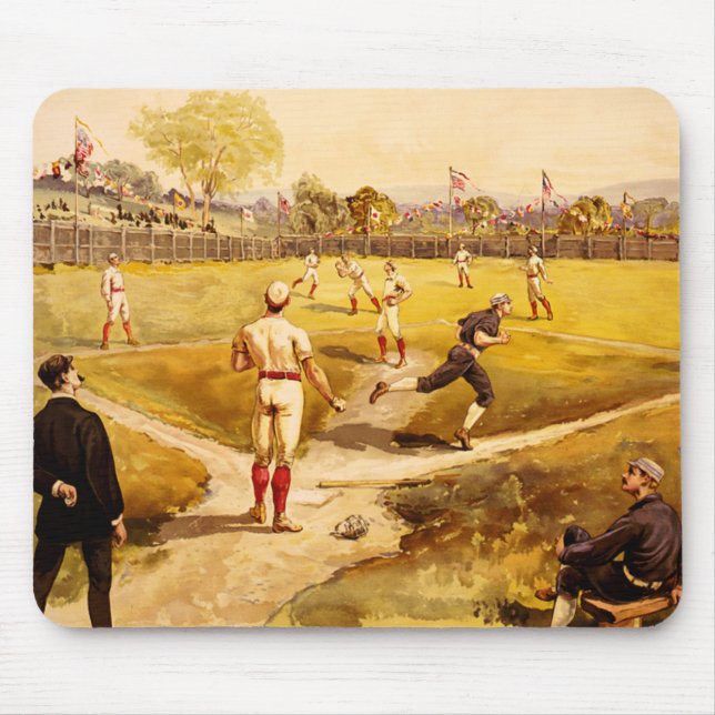 Baseball-Zeichnung-Mauspad Mousepad (Vorne)