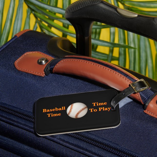 Baseball-Zeit, Zeit zum Spielen   Gepäckanhänger (Vorderseite Insitu 3)
