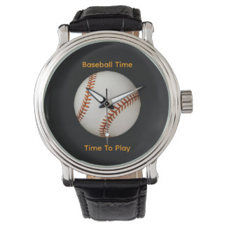 Baseball-Zeit, Zeit zum Spielen Herren Vintage Armbanduhr
