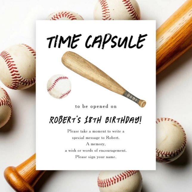 Baseball-Zeitkapsel 1. Geburtstag  Poster (Von Creator hochgeladen)