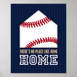 Baseball-Zitat KEIN ORT WIE ZUHAUSE signieren Prin Poster