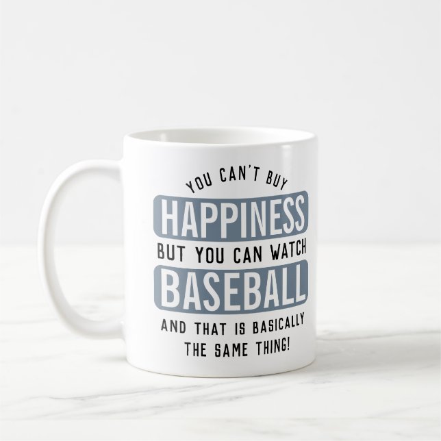 Baseball zu beobachten ist Glück Funny Baseball Kaffeetasse (Links)