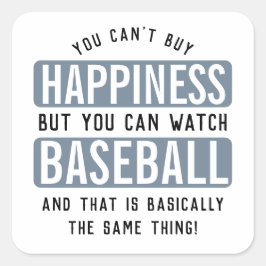 Baseball zu beobachten ist Glück Funny Baseball Quadratischer Aufkleber