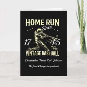 Baseball Zuhause Run Retro Birthday Karte