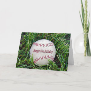 Baseball zum 34. Geburtstag im Gras Karte