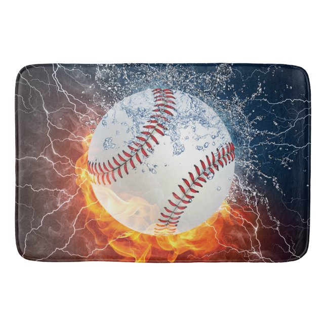 Baseballball Badematte (Vorderseite)