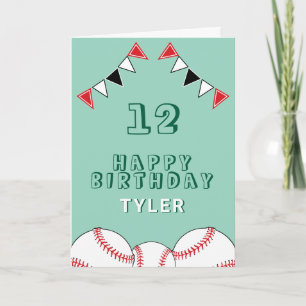 Baseballball Fahnen Sport Kinder Geburtstag Karte