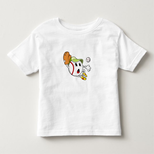 Baseballball mit Baseballhandschuh und -kappe Kleinkind T-shirt (Vorderseite)