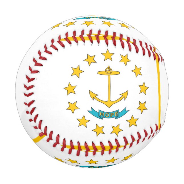 Baseballball mit Flagge von Rhode Island, USA Baseball (Vorderseite Links)