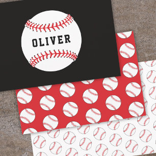 Baseballball Muster Kinder Name Geburtstag Geschenkpapier Set