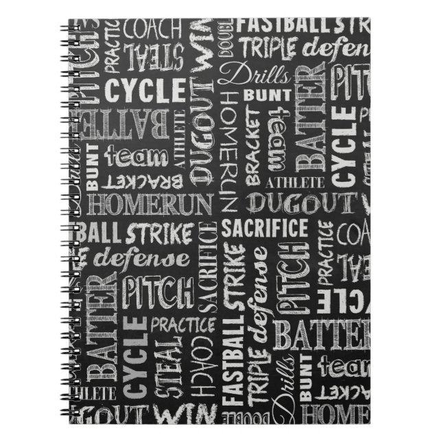 Baseballbedingungen auf der Tafel Notizblock (Vorderseite)