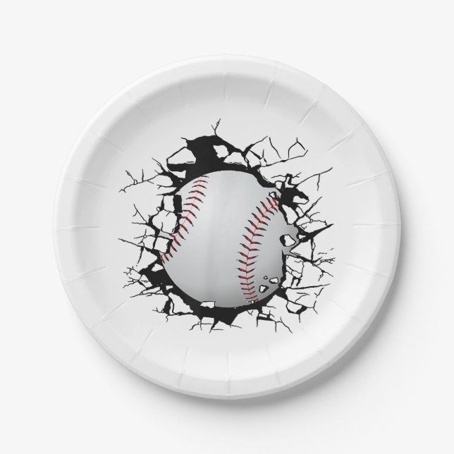Baseballbekleidung - Baseball  Pappteller (Vorderseite)