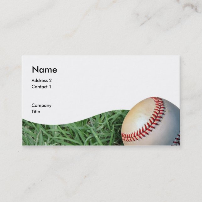 baseballbizcard, Adresse 2, Kontakt 1, Firma,… Visitenkarte (Vorderseite)