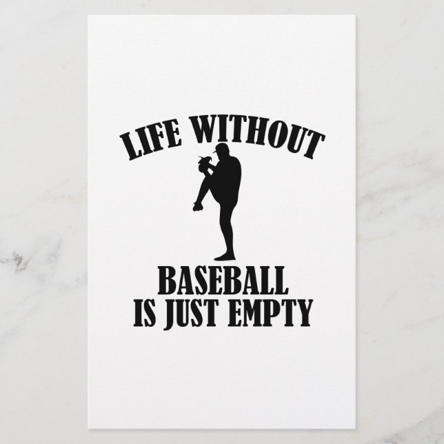 Baseballdesign Briefpapier (Vorderseite)