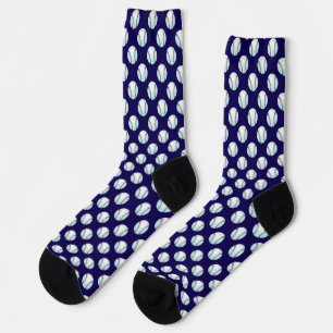 Basebälle auf Teamfarbe Navyblau Socken