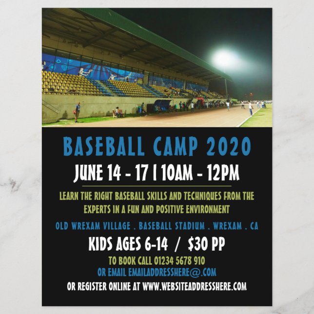 Baseballfeld-Landschaft, Baseballcampanzeigen Flyer (Vorne)