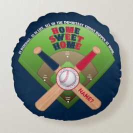 Baseballfeld,Zuhause 02-rundes Kissen-Kissen-BLUE Rundes Kissen