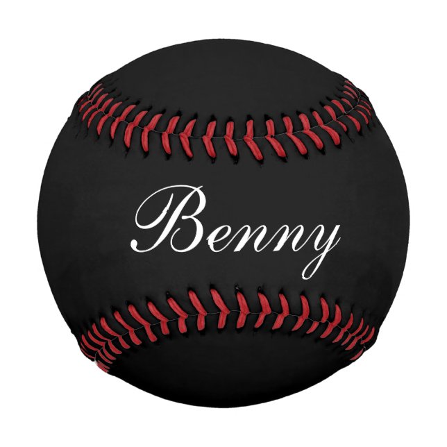Baseballgeschenk mit Namen, schwarz und weiß Baseball (Vorderseite)