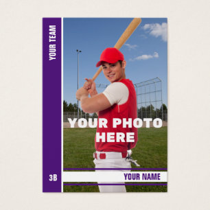 Baseballhandelskarte für lila Streifen - Benutzerd