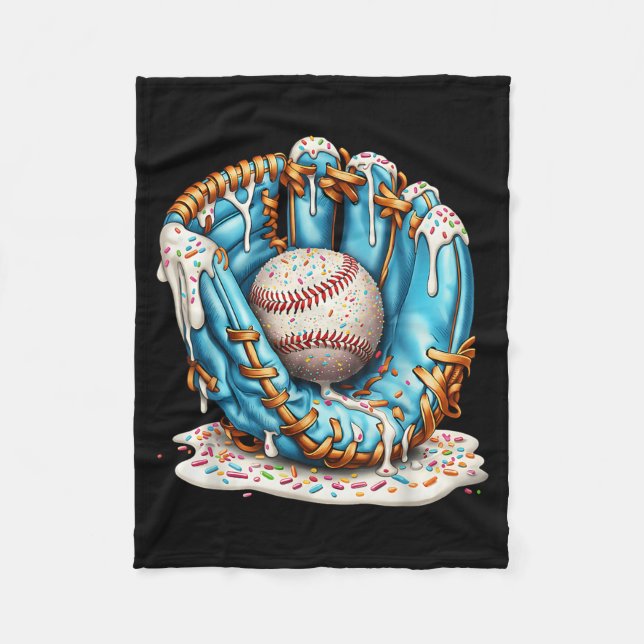 Baseballhandschuh-Eiscreme-Tropfen mit Streuseln M Fleecedecke (Vorderseite)