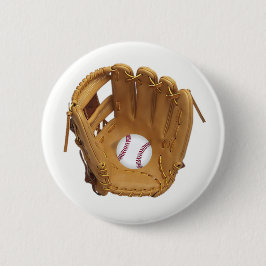 Baseballhandschuh oder Mitt mit Baseballknopf Button
