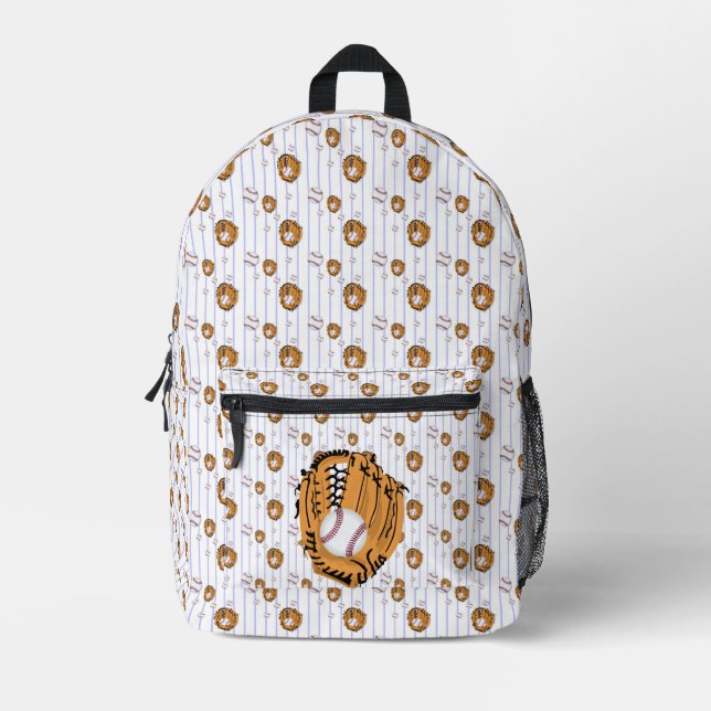 Baseballhandschuh und Ball Bedruckter Rucksack (Vorderseite)