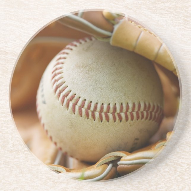 Baseballhandschuh und Ball Untersetzer (Vorne)