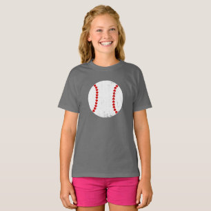 Baseballherz naht einfaches Design T-Shirt