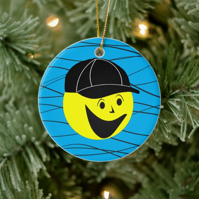 Baseballjunge Keramik Ornament (Baum)