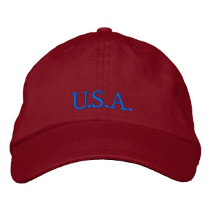 Baseballkappe "U.S.A." roter bestickter Hut