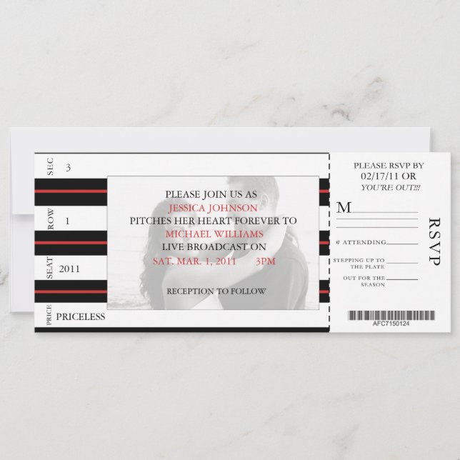 Baseballkarte Einladung (Vorderseite)