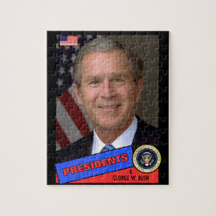 Baseballkarte von George W. Bush Puzzle