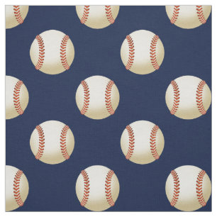 Baseballkugeln auf blau, Muster Stoff