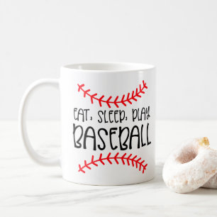 Baseballliebhaber Essen Schlafen Spielen Mama Pap Kaffeetasse