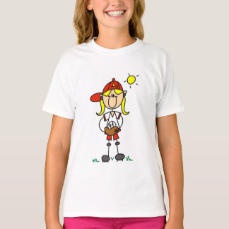 Baseballmädchen mit Handschuhen und Geschenken T-Shirt