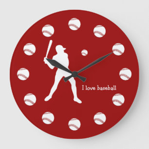 Baseballmauer Große Wanduhr