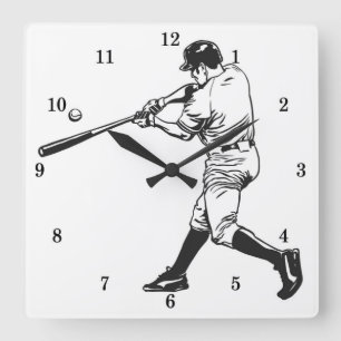 Baseballmauer Quadratische Wanduhr