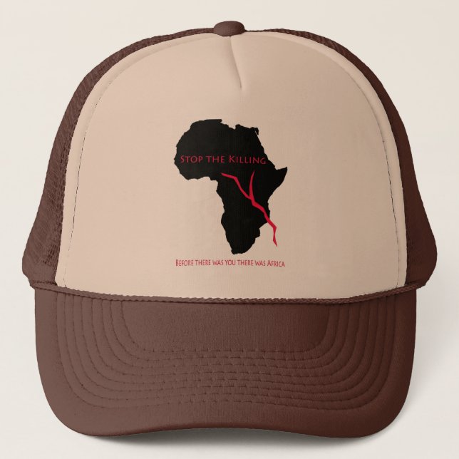 Baseballmütze-    Afrika-Karten-Blut Truckerkappe (Vorderseite)