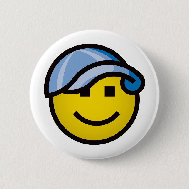 Baseballmütze Smilie - Blau Button (Vorderseite)