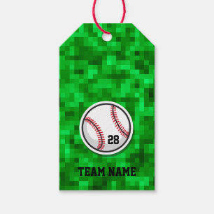 BaseballNUMMER Teamname Pixilated Green Grass Geschenkanhänger